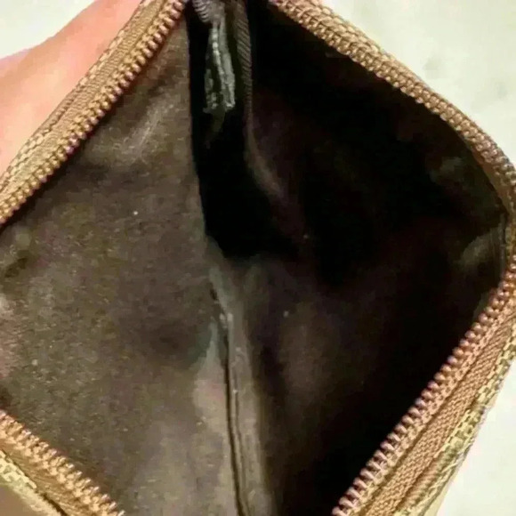 Coach Wristlet Signature Brown Jacquard with Saddle Brown Leather Trim - Picture 6 of 7